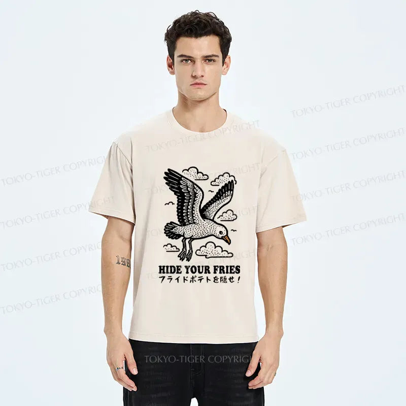 Japanese Streetwear Washed T-Shirt for Summer