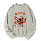 Ukiyo-e octopus drinking soju sweatshirt streetwear