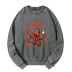 Kyoto-Lion Octopus Drinks Soju Washed Sweatshirt