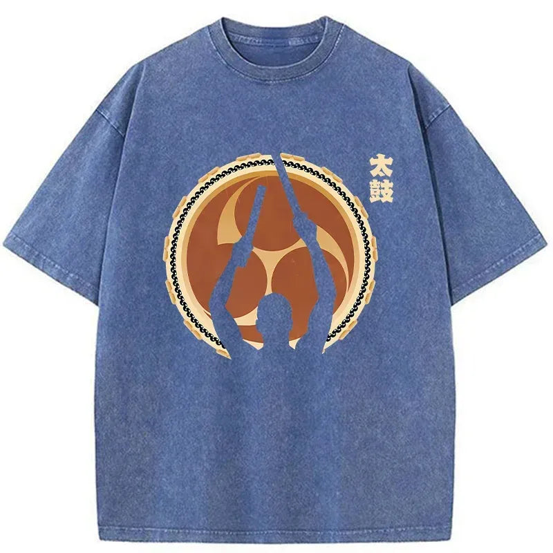 Kyoto-Lion Japanese Drums Washed T-Shirt