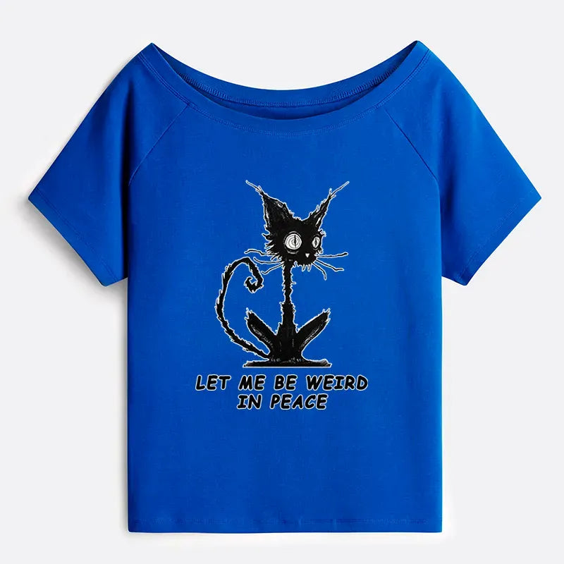 Kyoto Lion Cat Off Shoulder T-Shirt for Women