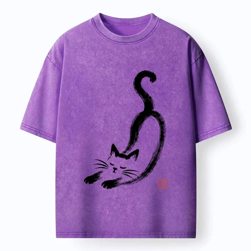 Vintage Japanese cat t-shirt free shipping