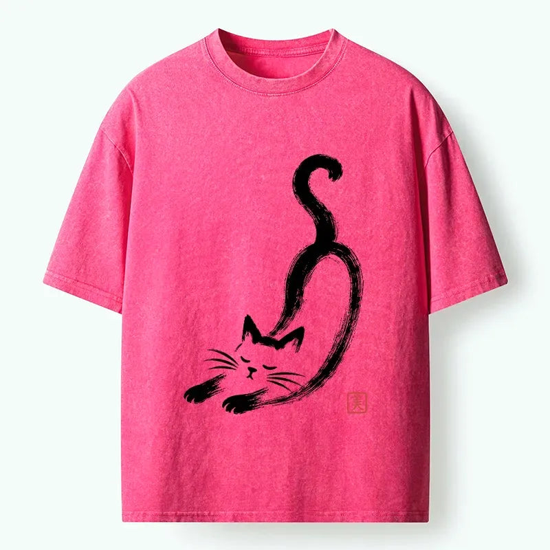 Soft oriental cat t-shirt for summer vacation