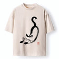 Vintage Japanese cat t-shirt free shipping