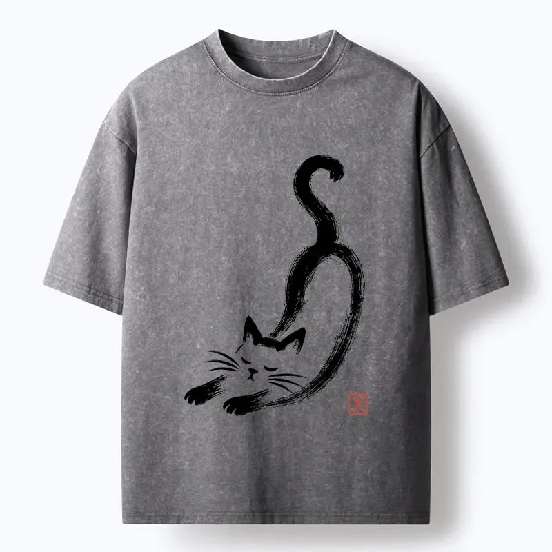 Soft oriental cat t-shirt for summer vacation