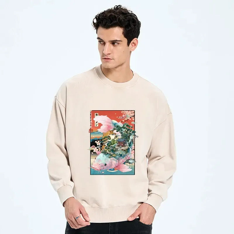 Unisex Cat Ramen Sweatshirt for Daily Wear