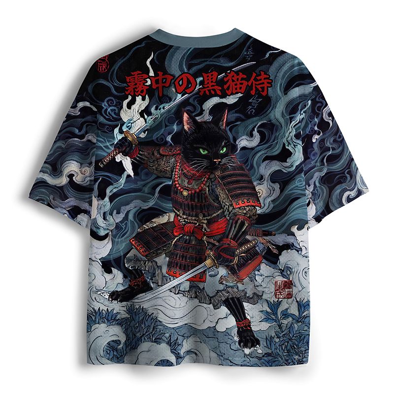 Kyoto-Lion Shadow Samurai Cat Mesh Jersey