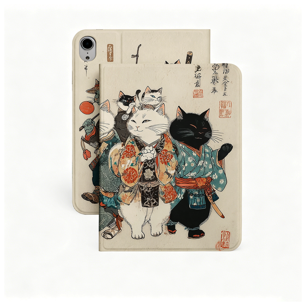 Kyoto-Lion Samurai Cats Assemble Nobles Tablet Protective Case