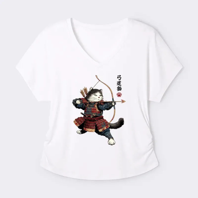 Trendy Kyoto Samurai Cat Shirt for Streetwear