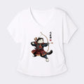 Trendy Kyoto Samurai Cat Shirt for Streetwear