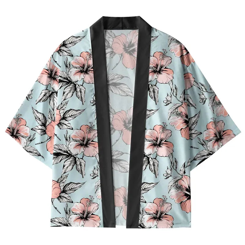 Japanese Floral Kimono Cardigan for Summer