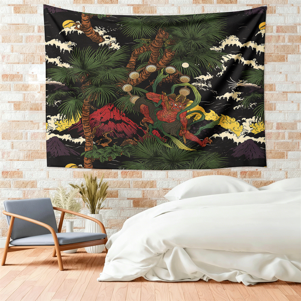 Kyoto-Lion Japanese Yokai Tapestry