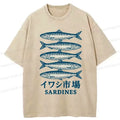 Kyoto-Lion Japanese Sardines Market Washed T-Shirt