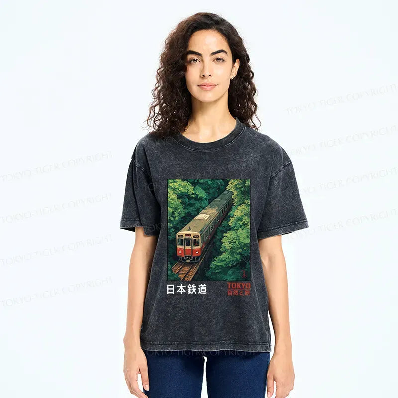 Japanese Train Wash T-Shirt for Daily Wear