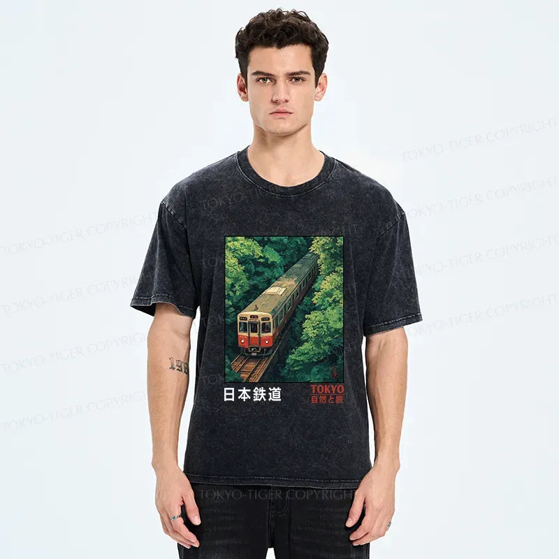 Japanese Train Wash T-Shirt for Daily Wear