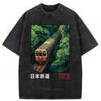 Japanese Train Wash T-Shirt for Daily Wear