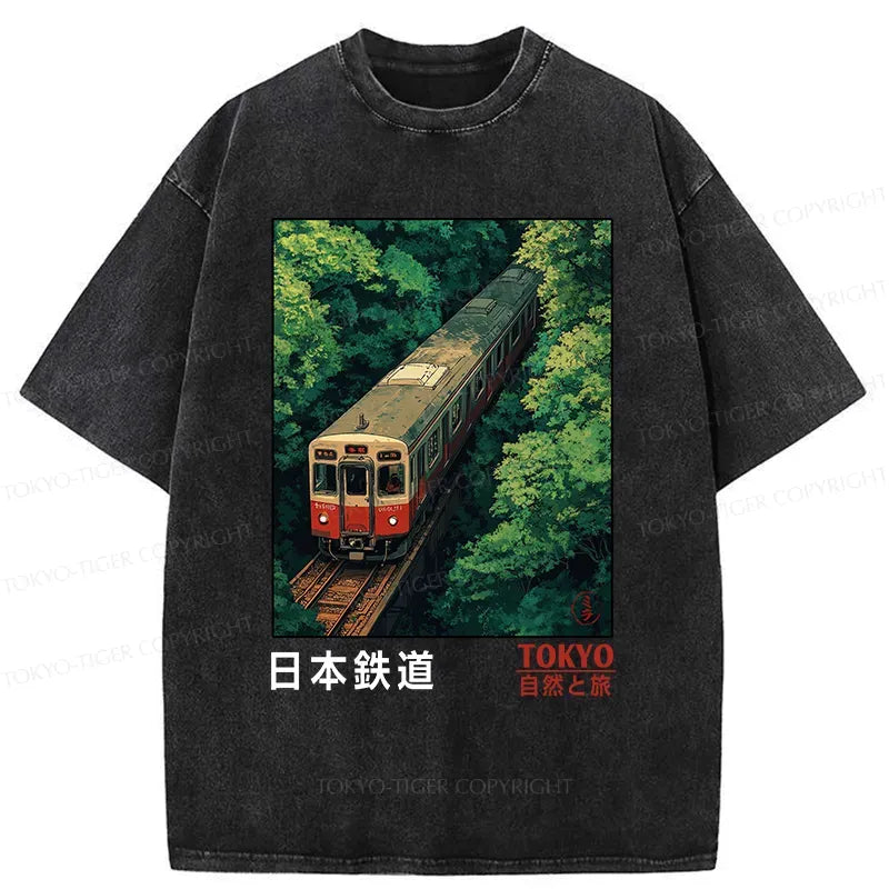 Japanese Train Wash T-Shirt for Daily Wear