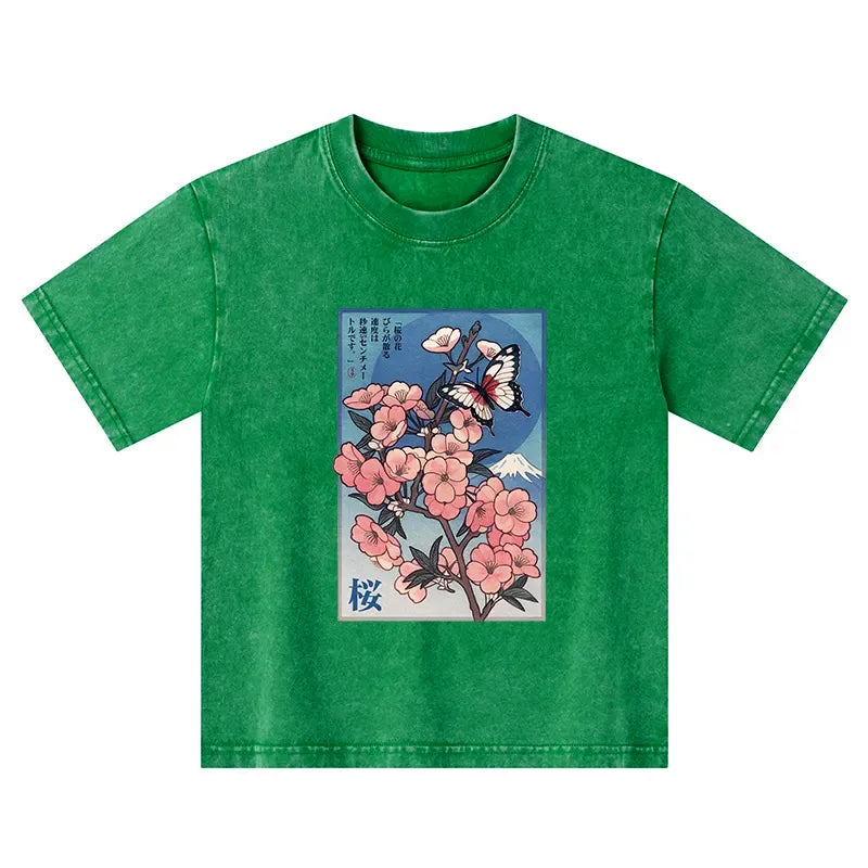 Japanese Ukiyoe Kids T-Shirt for Summer