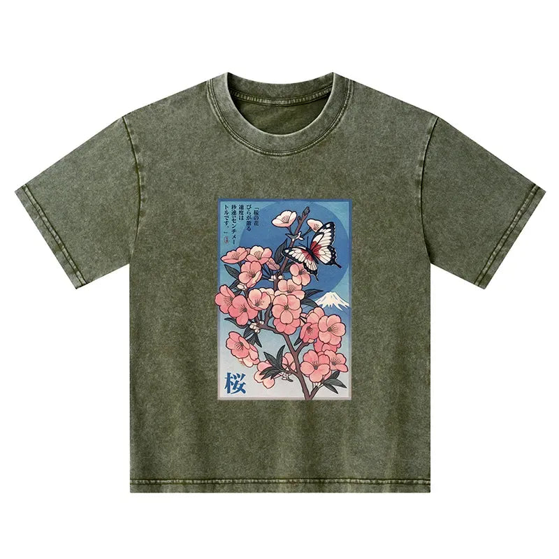Vintage Japanese Art T-Shirt for Kids on Sale