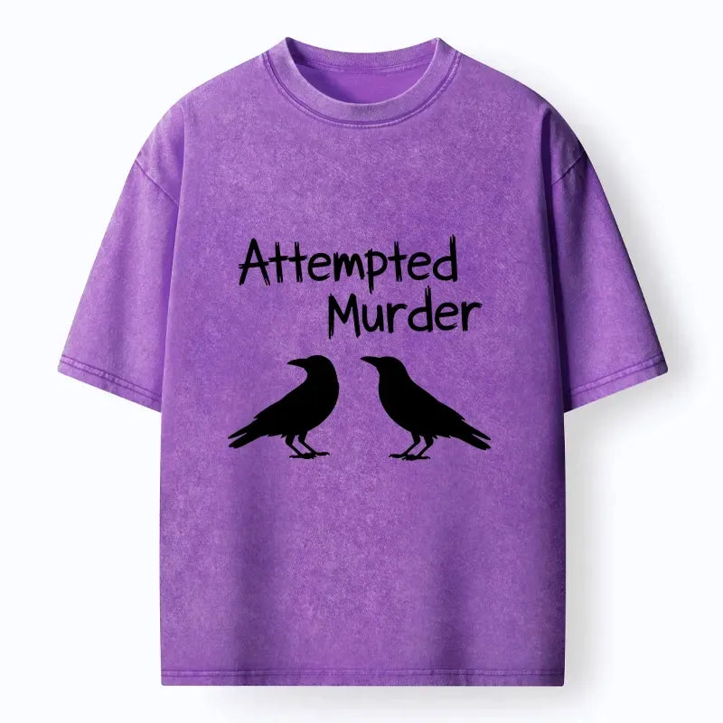 Kyoto-Lion Two Crows Attempted Murder Joke Washed T-Shirt