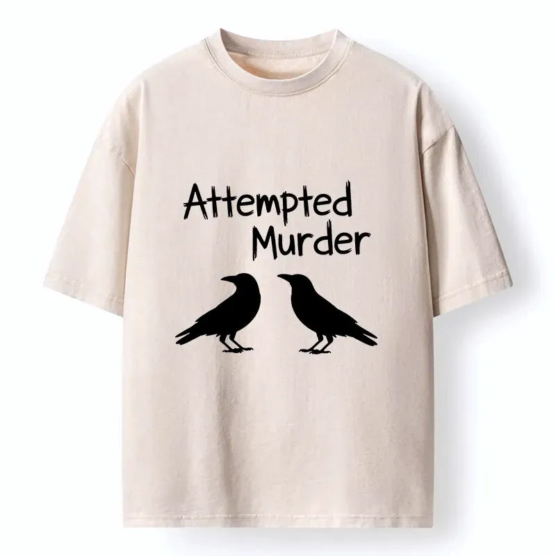 Kyoto-Lion Two Crows Attempted Murder Joke Washed T-Shirt
