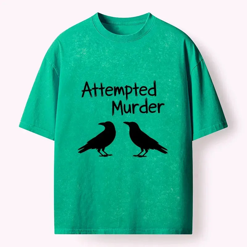 Kyoto-Lion Two Crows Attempted Murder Joke Washed T-Shirt