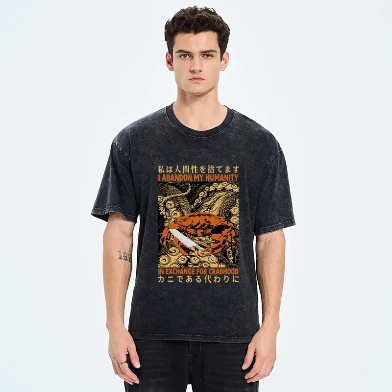 Kyoto-Lion I Abandon My Humanity Washed T-Shirt