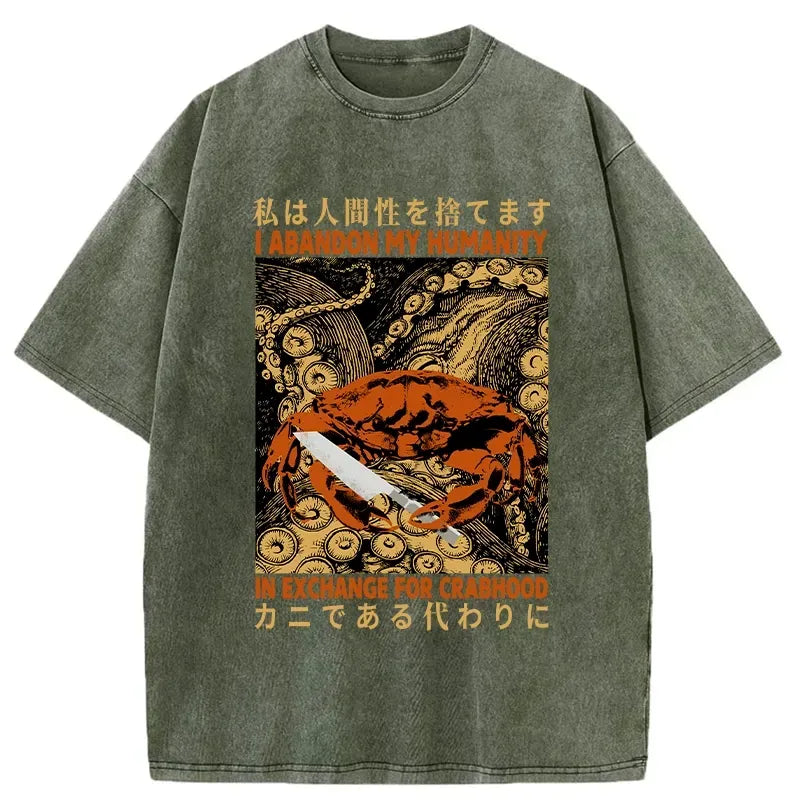 Kyoto-Lion I Abandon My Humanity Washed T-Shirt