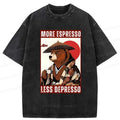 Kyoto-Lion More Espresso Less Depresso Bear Washed T-Shirt