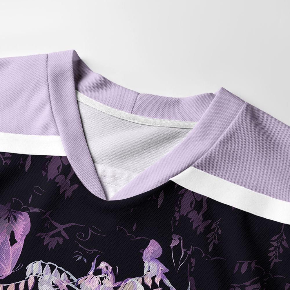 Kyoto-Lion Wisteria Jpanese Flowers Long-Sleeve Hockey Jersey