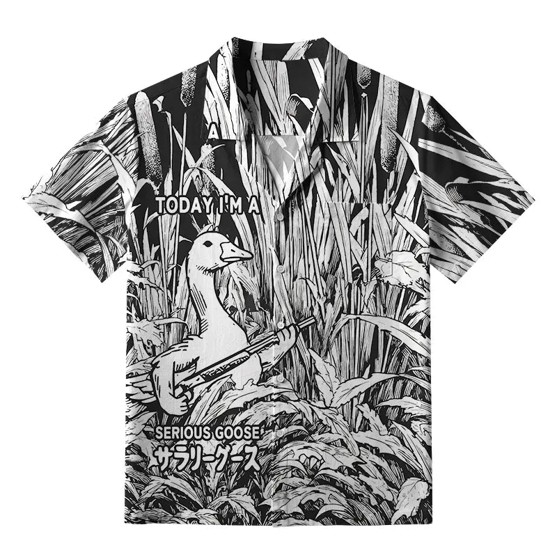 Kyoto-Lion Serious Goose Aloha Hawaiian Shirt