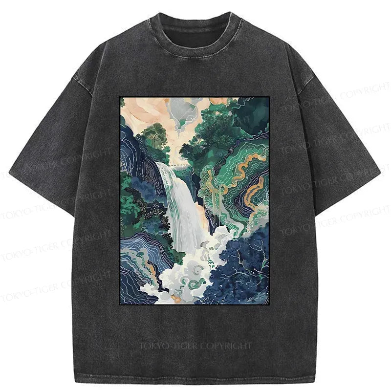 Japanese Landscape Painting T-Shirt for Daily Wear