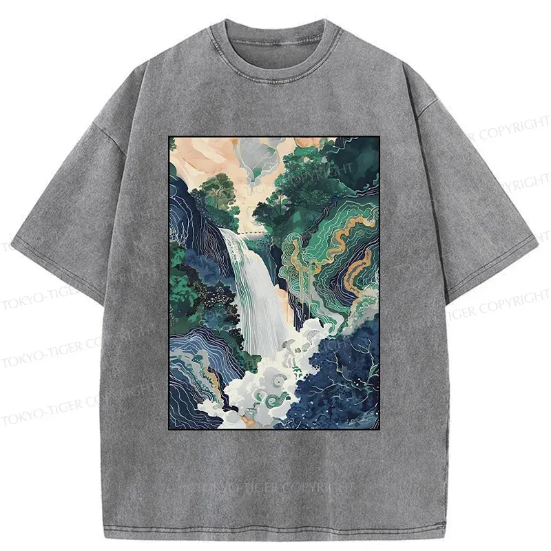 Japanese Landscape Painting T-Shirt for Daily Wear