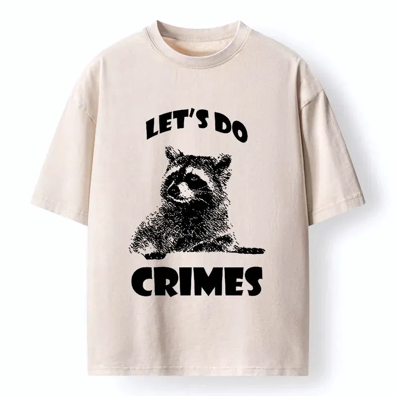Kyoto-Lion Raccoon¡¯s Crime Pact Washed T-Shirt
