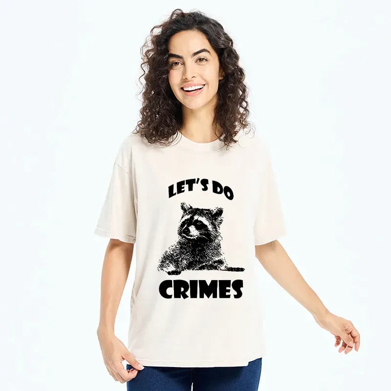 Kyoto-Lion Raccoon¡¯s Crime Pact Washed T-Shirt