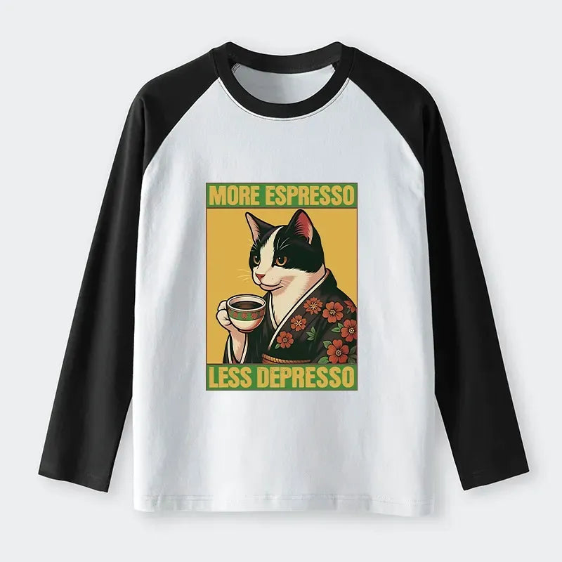 Japanese Cat Raglan Long Sleeve T-Shirt