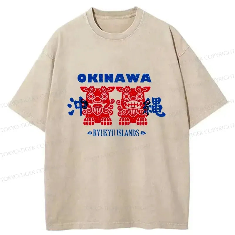 Kyoto-Lion Okinawa Mascot Washed T-Shirt