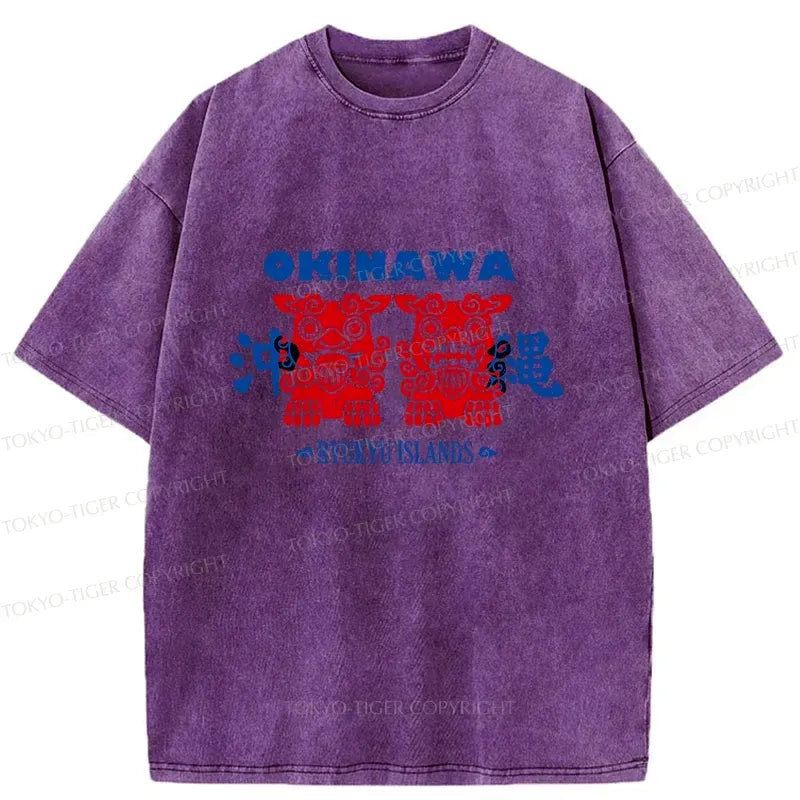 Kyoto-Lion Okinawa Mascot Washed T-Shirt