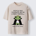 Kyoto-Lion Funny Meme Vampire Frog Washed T-Shirt