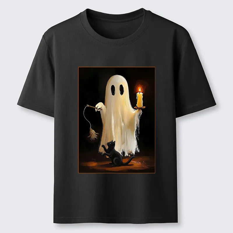 Kyoto-Lion Ghost Cat Halloween Art Classic T-Shirt