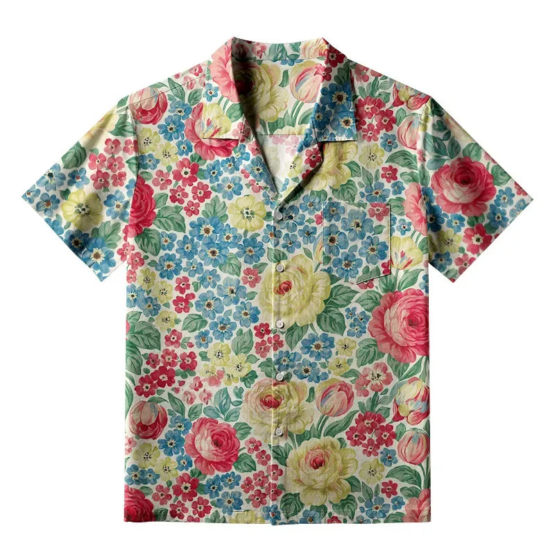 Vivid Floral Aloha Shirt for Summer