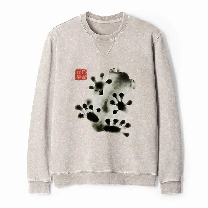 Kyoto Lion Vintage Frog Sweatshirt for Streetwear