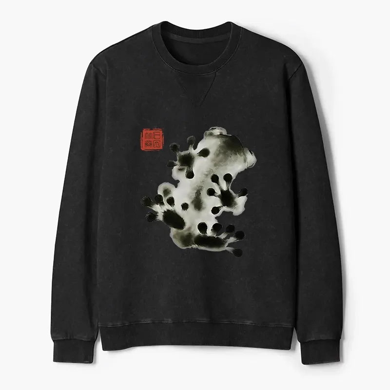 Kyoto Lion Vintage Frog Sweatshirt for Streetwear