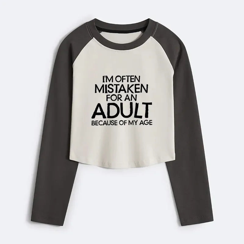 Vintage Crop Raglan for Daily Wear