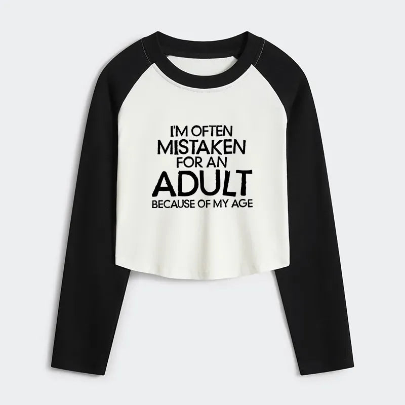 Vintage Crop Raglan for Daily Wear
