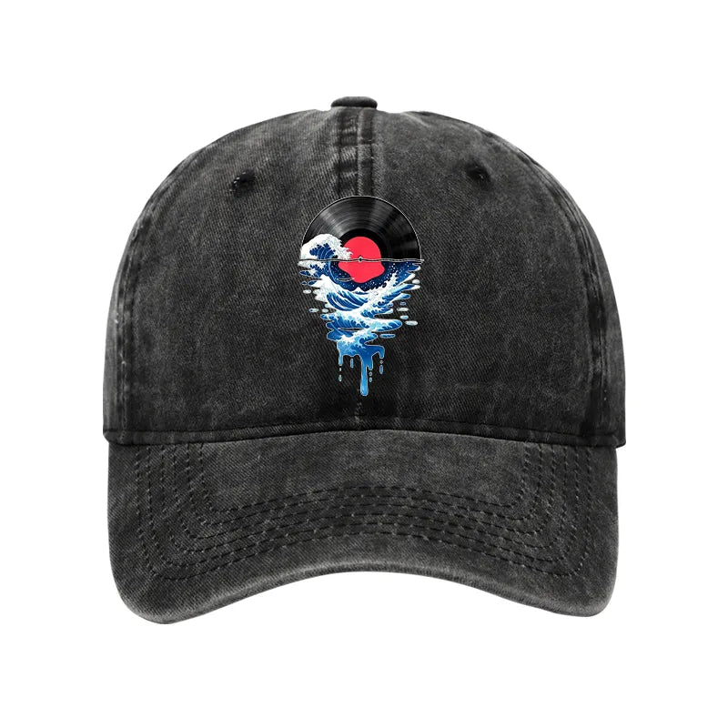 Kyoto-Lion Vinyl Records And Waves Washed Cap