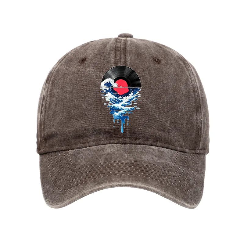 Kyoto-Lion Vinyl Records And Waves Washed Cap