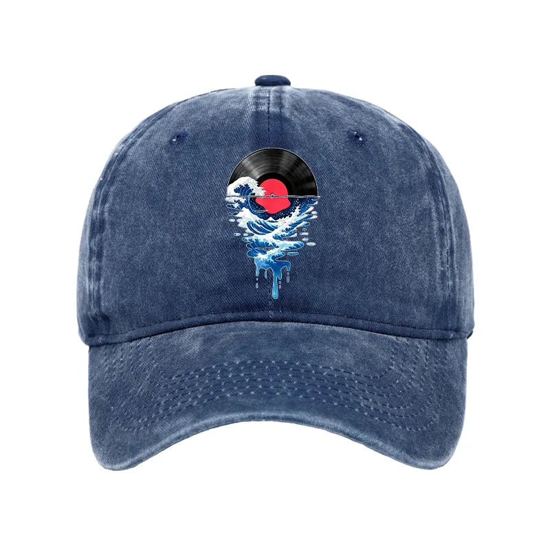 Kyoto-Lion Vinyl Records And Waves Washed Cap