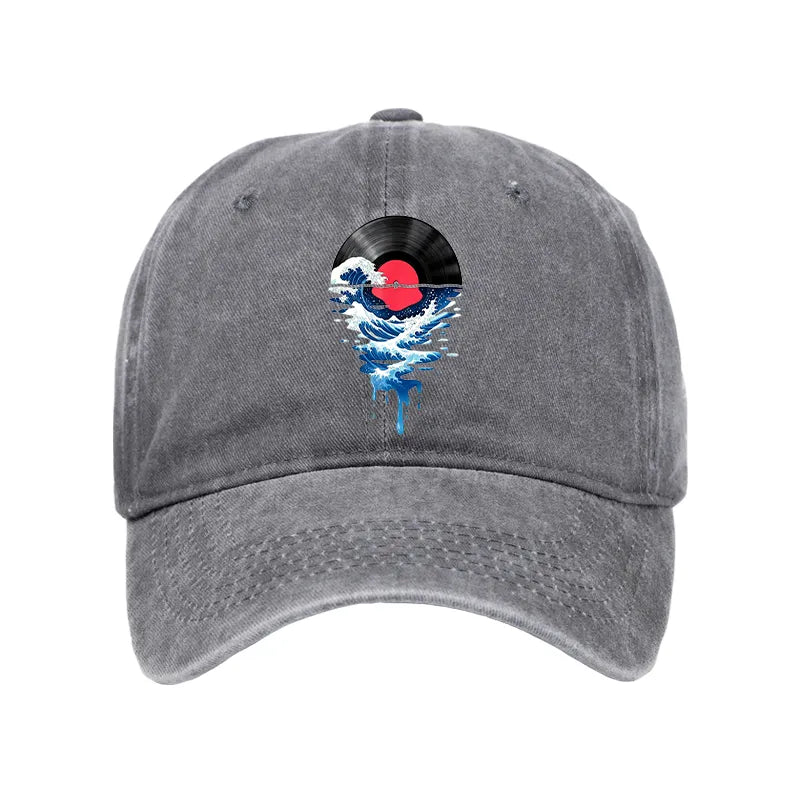 Kyoto-Lion Vinyl Records And Waves Washed Cap