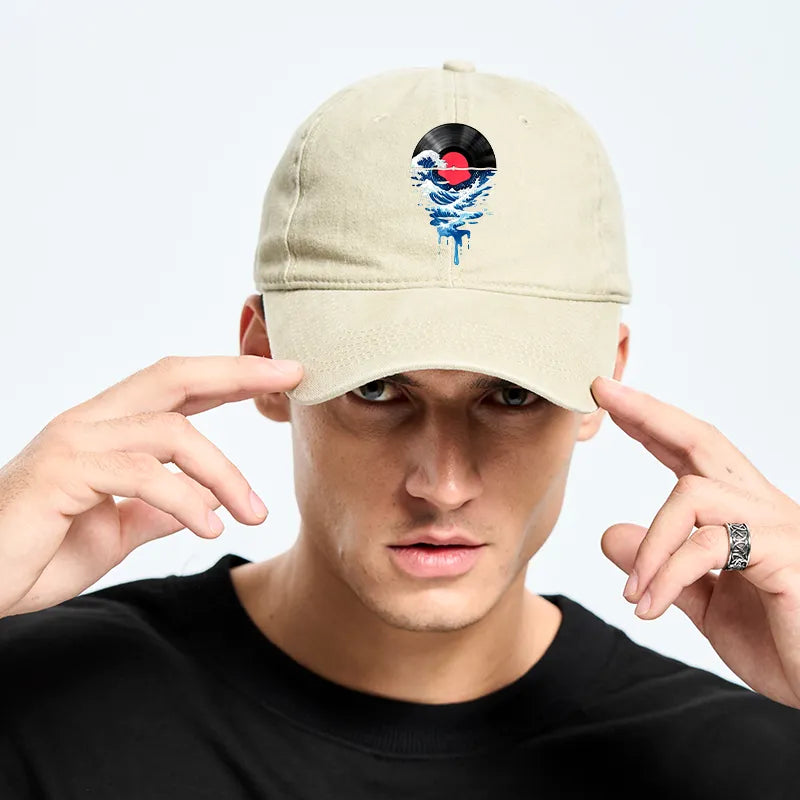 Kyoto-Lion Vinyl Records And Waves Washed Cap